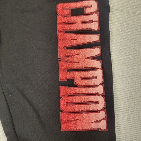 Champion Reverse Weave Men's Large Joggers Spellout Patch Black NWT - Picture 5 of 8